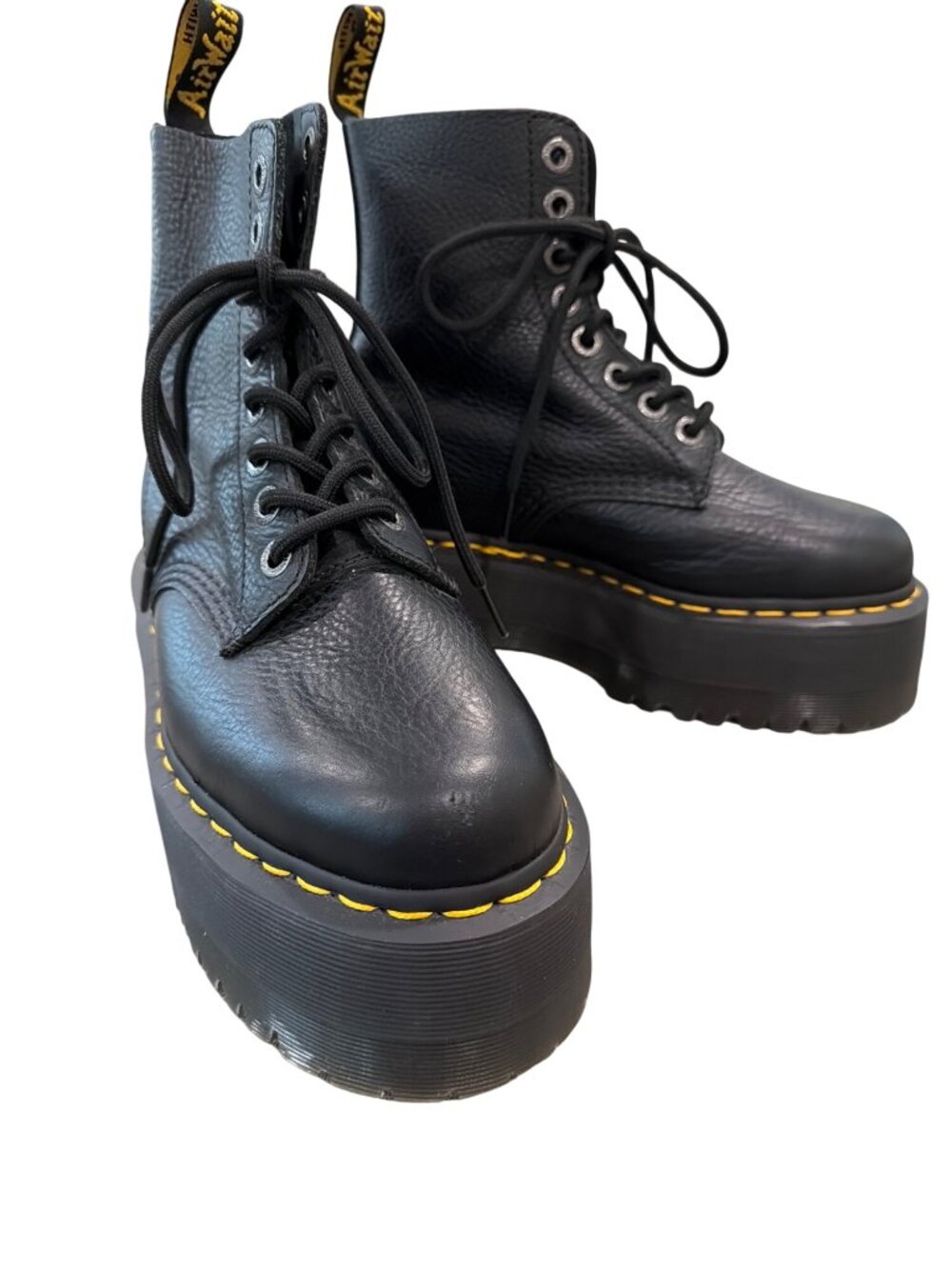 Dr. Martens 1460 Max Pisa Black Leather Platform Boots Womens US 7 / EU 38